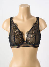 Sutien efect material satinat sutien cupe întregi cu decolteu înalt negru SIMONE PERELE femme
