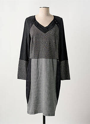 Rochie midi mâneci lungi mâneci lungi gri FRANCE RIVOIRE femeie
