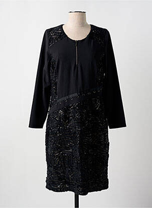 Rochie midi țesătură crep mâneci lungi negru GUY DUBOUIS femeie