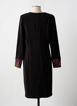 Rochie midi imprimeu fantezie mâneci lungi negru GUY DUBOUIS femeie