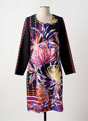 Rochie midi imprimeu fantezie mâneci lungi negru MERI & ESCA femeie