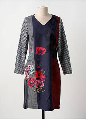 Rochie midi imprimeu floral mâneci lungi albastru MERI & ESCA femeie