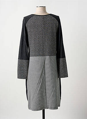 Rochie midi imprimeu fantezie mâneci lungi negru GUY DUBOUIS femeie