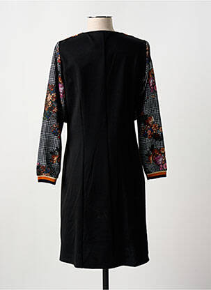 Rochie midi imprimeu fantezie mâneci lungi negru GUY DUBOUIS femeie