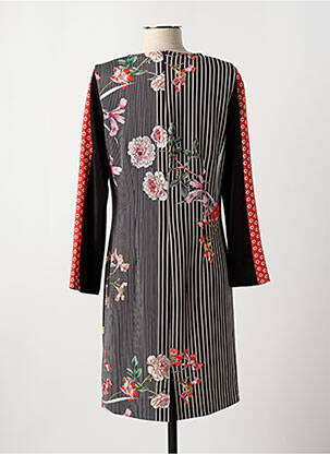 Rochie midi imprimeu floral mâneci lungi negru GUY DUBOUIS femeie