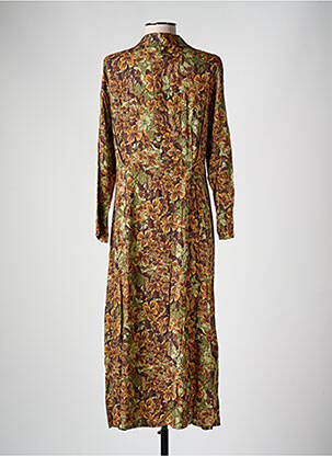 Rochie lungă mâneci lungi mâneci lungi maro COULEURS DU TEMPS femeie