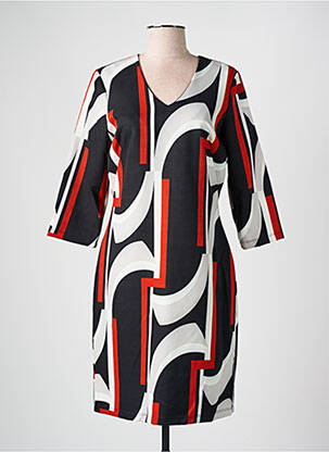 Rochie midi mâneci 3/4 mâneci 3/4 negru COULEURS DU TEMPS femeie