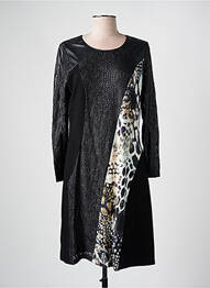 Rochie midi imprimeu fantezie mâneci lungi negru MERI & ESCA femme