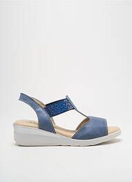 Sandale/pantofi decupați material neted toc de 4 la 6 cm albastru BAERCHI femme