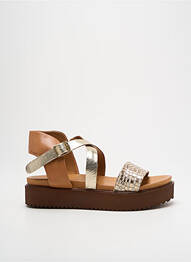 Sandale/pantofi decupați material neted toc de 4 la 6 cm auriu ALTEX femme