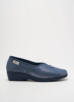 Papuci/pantofi de casă țesătură satinată toc de 4 la 6 cm albastru LA MAISON DE L'ESPADRILLE femeie