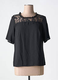 Top croială fluidă mâneci scurte negru MERI & ESCA femme