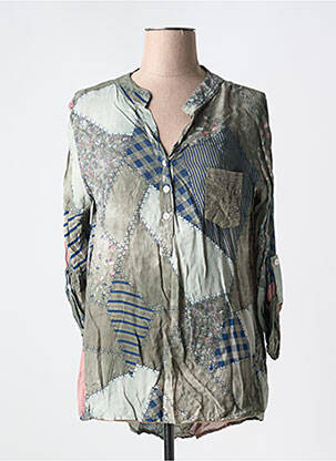 Tunică mâneci lungi verde COULEURS DU TEMPS femeie