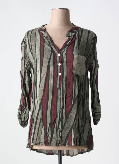 Tunică mâneci lungi verde COULEURS DU TEMPS femeie