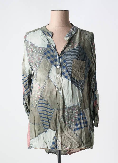 Tunică mâneci lungi verde COULEURS DU TEMPS femeie