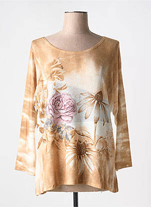 Top bej COULEURS DU TEMPS femeie