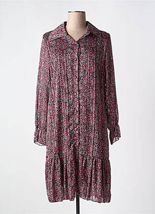 Rochie midi croială fluidă mâneci lungi roșu COULEURS DU TEMPS femeie