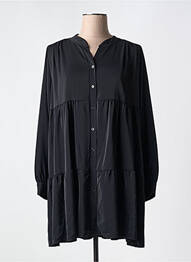 Rochie midi croială fluidă mâneci lungi negru COULEURS DU TEMPS femeie