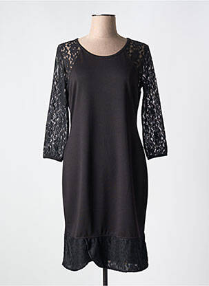 Rochie midi mâneci 3/4 mâneci 3/4 negru MERI & ESCA femeie