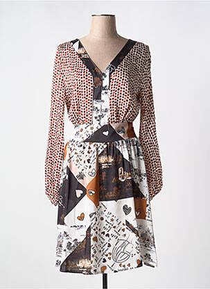 Rochie midi bej COULEURS DU TEMPS femeie