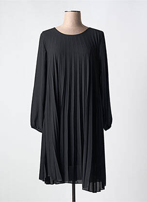 Rochie midi croială fluidă mâneci lungi negru COULEURS DU TEMPS femeie