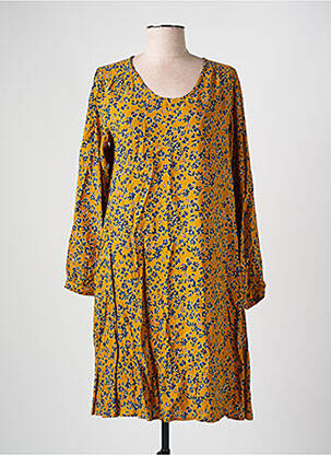 Rochie midi imprimeu floral mâneci lungi galben AGATHE & LOUISE femeie