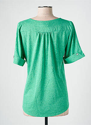 Tricou guler în v mâneci scurte verde GEVANA femeie