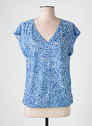 Tricou imprimeu fantezie mâneci scurte albastru ÉTYMOLOGIE femeie