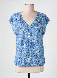 Tricou imprimeu fantezie mâneci scurte albastru ÉTYMOLOGIE femme