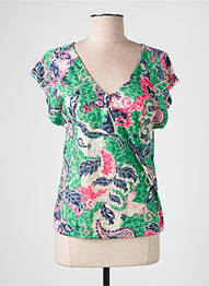 Tricou imprimeu fantezie mâneci scurte verde ÉTYMOLOGIE femme