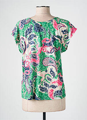Tricou imprimeu fantezie mâneci scurte verde ÉTYMOLOGIE femeie