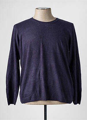 Pulover guler rotund mâneci lungi albastru CASHMERE FEELING bărbat
