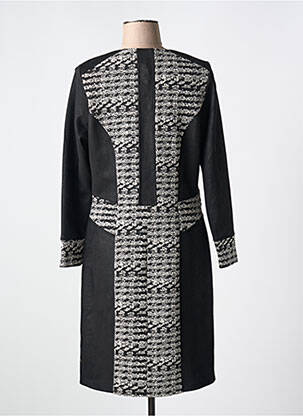 Rochie midi imprimeu fantezie mâneci lungi negru GUY DUBOUIS femeie
