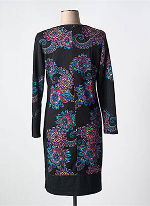 Rochie midi imprimeu fantezie mâneci lungi negru GUY DUBOUIS femeie