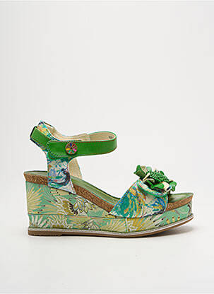 Sandale/Pantofi decupați verde LAURA VITA femeie