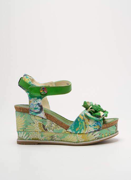 Sandale/Pantofi decupați verde LAURA VITA femeie