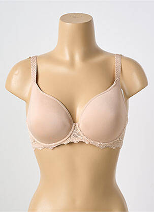 Sutien efect material satinat top sutien modelat culoare piersică SIMONE PERELE femeie