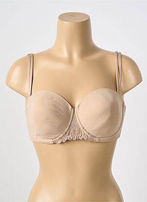 Sutien efect material satinat sutien balconet cu decolteu înalt culoare piersică SIMONE PERELE femeie