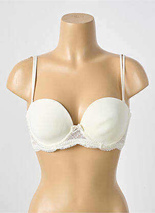 Sutien efect material satinat sutien balconet cu decolteu înalt alb SIMONE PERELE femeie