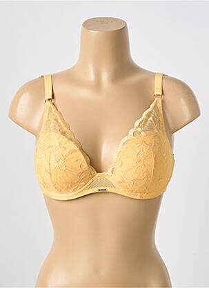 Sutien efect material satinat top sutien modelat galben CHANTELLE femeie