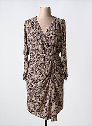 Rochie midi imprimeu fantezie mâneci lungi roșu SEE U SOON femeie
