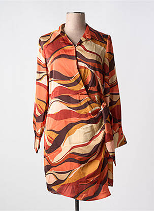 Rochie scurtă mâneci lungi mâneci lungi portocalie SEE U SOON femeie