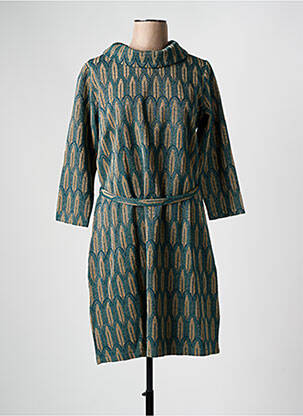 Rochie midi imprimeu fantezie mâneci lungi verde KING LOUIE femeie
