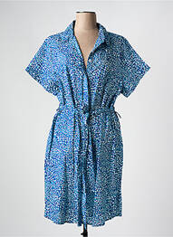 Rochie midi imprimeu fantezie mâneci scurte albastru ÉTYMOLOGIE femme