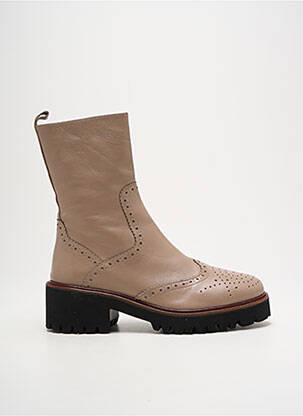 Botine/ghete material neted toc de 4 la 6 cm bej JHAY femeie