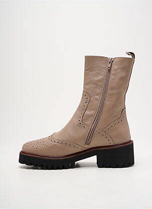 Botine/ghete material neted toc de 4 la 6 cm bej JHAY femeie