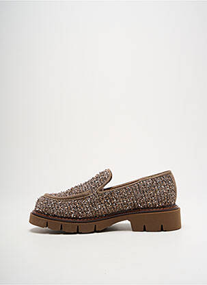 Mocasini țesătură satinată toc de 4 la 6 cm bej WEEKEND MAXMARA femeie