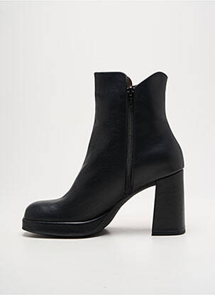 Botine/ghete material neted toc de 7 la 9 cm negru WONDERS femeie