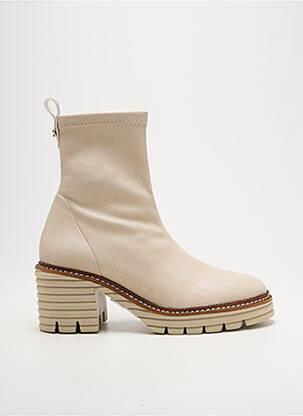 Botine/ghete material neted toc de 4 la 6 cm bej PEDRO MIRALLES femeie