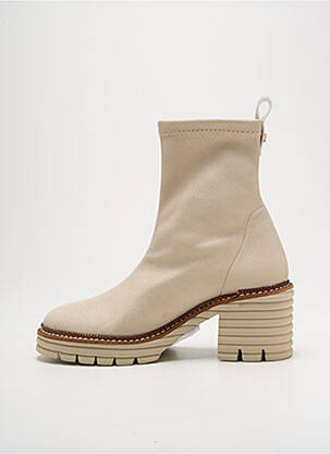 Botine/ghete material neted toc de 4 la 6 cm bej PEDRO MIRALLES femeie